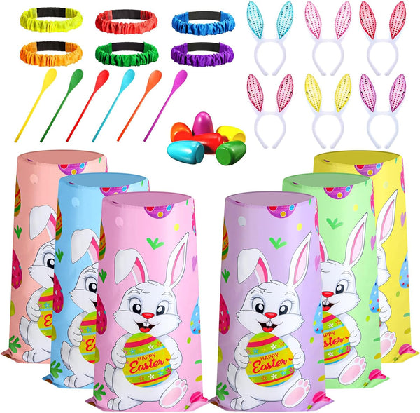 Civaner 30 Pcs Easter Games Set for Kids Outdoor Includes 6 Bunny