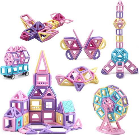 ASOK Magnetic Blocks Magnetic Tiles 133pcs 3D Castle Educational Learning and Development Toys