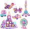 ASOK Magnetic Blocks Magnetic Tiles 133pcs 3D Castle Educational Learning and Development Toys