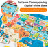 Puzzles for Kids Ages 4-6, Wooden Educational Puzzles for Toddlers 2-4, 2 Pack US & World Map
