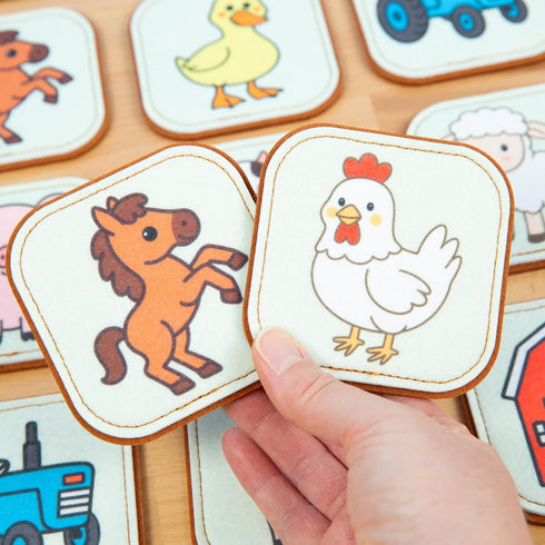 1+ Felt Farm Matching Game for Toddlers Farm Animal Memory Game & Flash Cards Soft and Safe for Ages Montessori