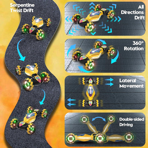 6-12, 2.4GHz 4WD Paaxido Gesture RC Car - Gesture Sensing RC Stunt Car Toys for Boys Girls Aged Hand-Controlled Remote