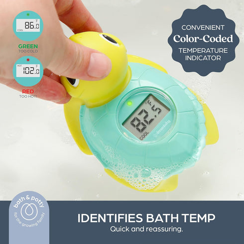 Dreambaby Baby Bath & Room Thermometer, Floating Turtle Toy for Water Temperature Monitoring