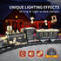 Set, 4-8 6 Electric Train Ages Christmas Train with Locomotive, Passenger Car, Curves, LED Light & Sound Indoor Toy