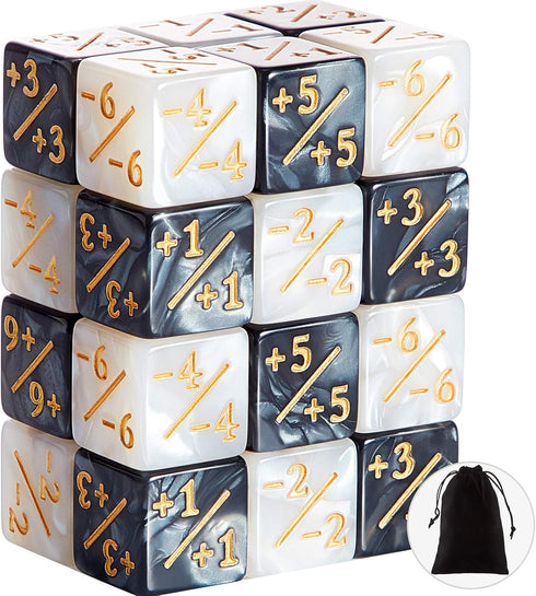 Sumind 24 Pieces MTG Dice Counters Token Dice, Glitter D6 Dice Cube Loyalty Counter Dice for Card Gaming