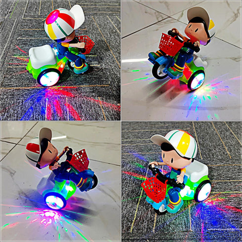 Tipmant Baby Toddler Electric Tricycle Toy, Cartoon Motorcycle Vehicle with Music and Lights, Kids Birthday Gifts