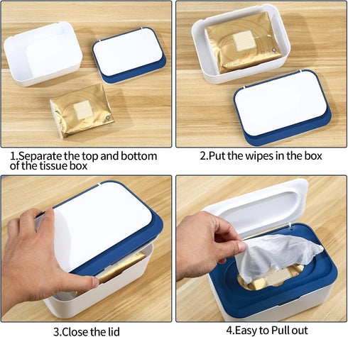 Fulushouxi Wet Wipes Dispenser Box, Napkin Storage Holder Container Box, Dustproof Toilet Tissue Paper Box with Lid