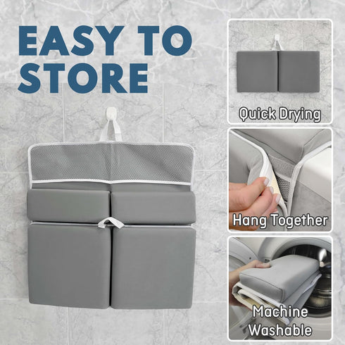 Elbow Set Elbow Baby Bath Kneeler and Rest Pad - Non-Slip Quick Dry Bath Kneeling Pad and Bath Rest Pad with Pockets