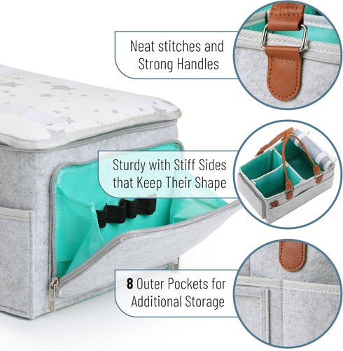 Mr. Pen Baby Diaper Organizer with Lid - Perfect Caddy for Essentials