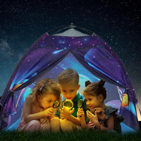 Space World Kids Play Tent - Foldable Pop Up Spaceship Tent for Indoor Outdoor Play, 47 * 47 * 41, Purple Blue