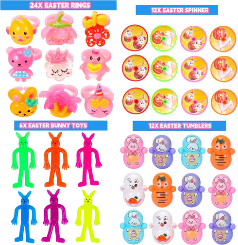 Fumogym 312PCS Easter Egg Fillers for Kids Boys Girls Basket Stuffers Party Favors Easter Toy Gifts Egg Hunt Party