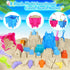 2 3-10 FUSPWEAO Beach Toys Sand Toys for Kids, Sand Castle Toys for Beach with Castle Bucket and Mesh Bag, Sand Molds