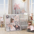 Calypso Pink/Taupe Leaf Print Baby Changing Pad Cover by Lambs & Ivy