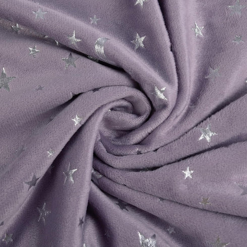 Baby Blanket for Boys Girls, Soft Minky with Double Layer Dotted Backing, Star and Moon Printed, 30 x 40 Inch Receiving