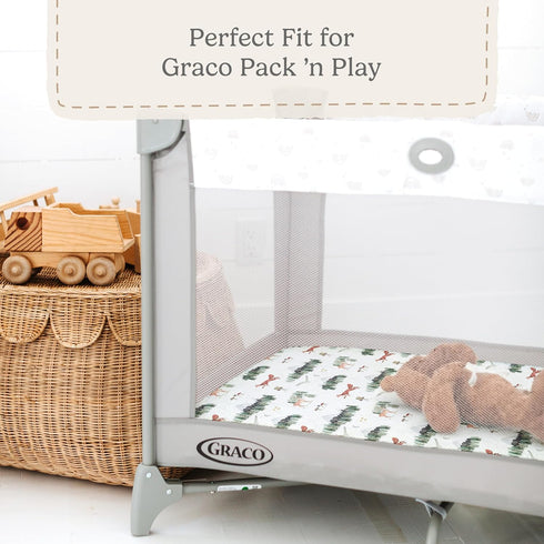 Pack Pack (38x26), 2-Pack and Play Sheets Fitted, Mini Crib Sheets for Graco N Play Playard Ultra Soft Organic Cotton