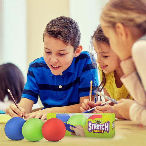 YoYa Toys Pull, Stretch, Squeeze Stress Balls, 3 Elastic Sensory Balls for Stress Relief, Ideal for Kids and Adults