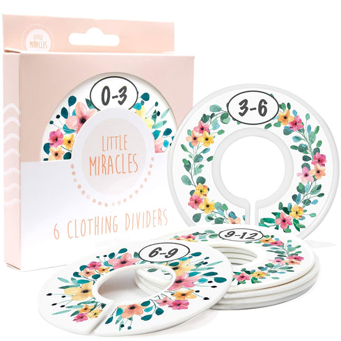 Baby Closet Size Dividers - Rustic Floral Nursery Closet Dividers for Baby Clothes - Month Dividers for Baby Girl