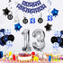13th Birthday Decorations for Boys - Dark Blue HAPPY BIRTHDAY Banner and Silver Number 13 Balloons, Party Supplies
