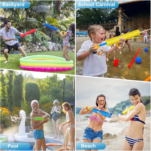 Water Gun, 6 Pack Super Soaker Blaster Squirt Guns for Swimming Pool Beach Summer Party Outdoor Games