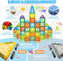 HOTERA 125PCS Set 3D 2 3 4 5 6 7 8 9 Magnetic Tiles Magnetic Building Blocks Magnet Tiles with Cars STEM Educational