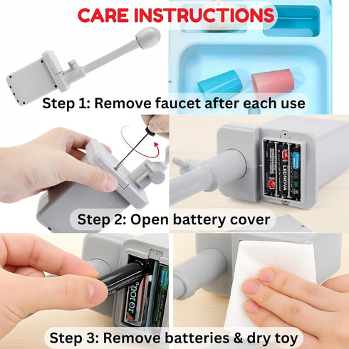 Toy Kitchen Sink Faucet Replacement for Kids - Accessories for Pretend Play