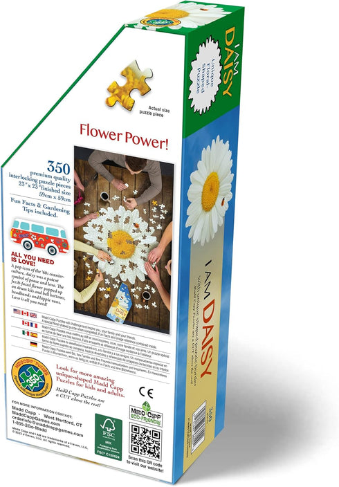 Madd Capp: I AM Daisy - 350 Piece Jigsaw Puzzle, Floral Shaped, 23x23 Finished Size