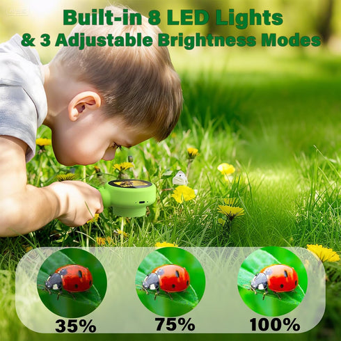 1080P 2 1 3-15 Microscope for Kids with Bug Catcher, HD Digital Handheld Portable Kids Microscope, in STEM Science