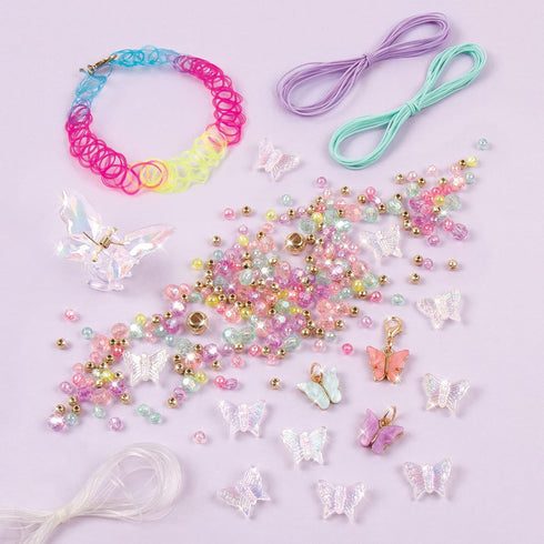 Make It Real: Butterfly Jewelry Set - Create 7 Pieces of Jewelry, 281 Pieces, DIY All-in-One Kit for Kids Ages 8+