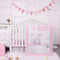 La Premura Baby Crib Bedding Set for Girls, Pink Elephant & Love