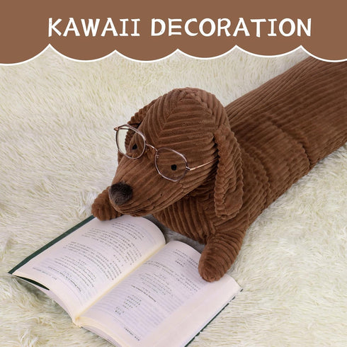 36 Inch Dachshund Dog Stuffed Animal Plush, Long Weiner Dog Body Pillow, Cute Large Plushies Decor Gift for Kids