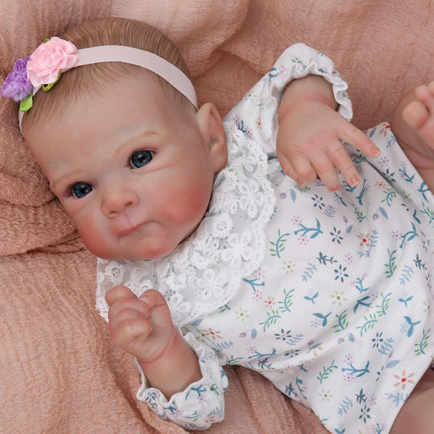WOOROY 18 Inch Reborn Baby Dolls Girl - Lifelike Handmade Realistic Soft Body Newborn Doll with Gift for Kids Age 3+