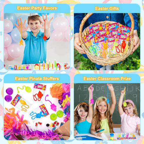200 Pack,Non Easter Bulk Party Favors Egg Hunt Supplies for Toddler Candy Easter Sticky Hands Basket Pinata Egg