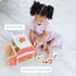 6 2 3 4 Pearhead Farm Animal Shape Sorter Wooden Barn with Chunky Animal Blocks, FSC-Certified, Flip-Up Roof & Carrying