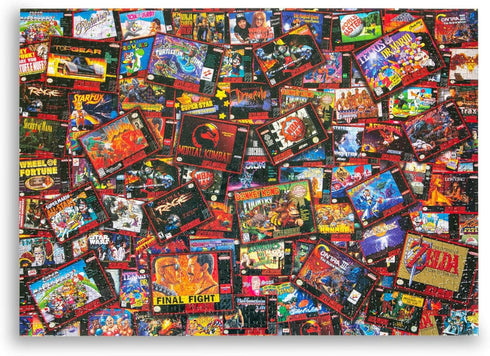 Toynk Super Never Ending Showdowns Retro Video Games 1000-Piece Jigsaw Puzzle for Adults and Kids, Interactive Toys