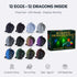 MiniMythos Toys 12 Pack 3D 12-Color Set 8+ Printed Dragon Eggs with Dragons Inside, Articulated Crystal Dragons, Dark