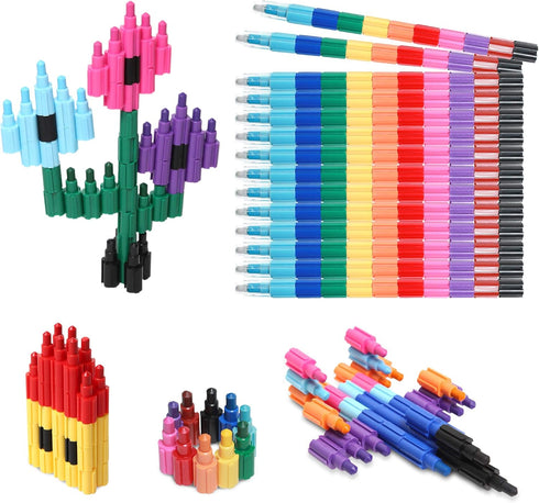 Stacking Crayons, 15 pc Set, Buildable and Stackable for Drawing, Coloring, Arts and Crafts