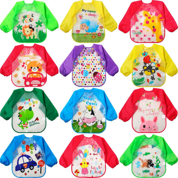 JaGely Kids Art Smocks Toddler Smock Waterproof Painting Aprons Children Apron with