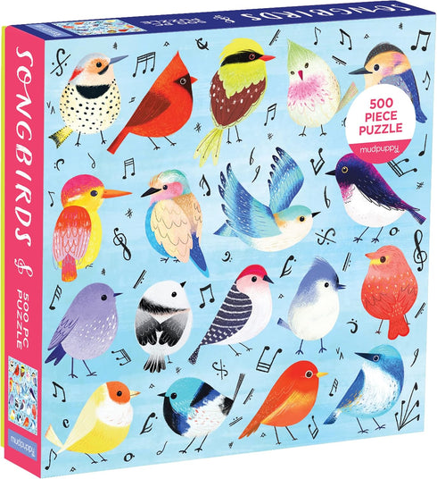 Mudpuppy Songbirds 500 Piece Family Jigsaw Puzzle, Illustrated with Colorful Birds and Music Notes