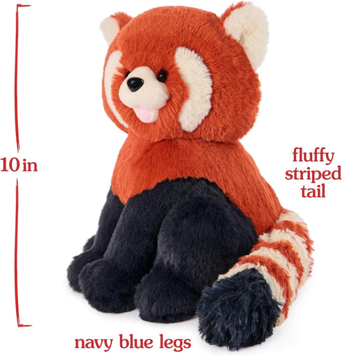 1 10 GUND Cedar Red Panda Plush, Premium Red Panda Stuffed Animals for Ages and Up, Orange/Blue