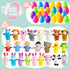 24 JOYIN Pcs Easter Eggs Filled with Finger Puppets, Prefilled Egg with Cartoon Animal Puppets for Kids Easter Hunt