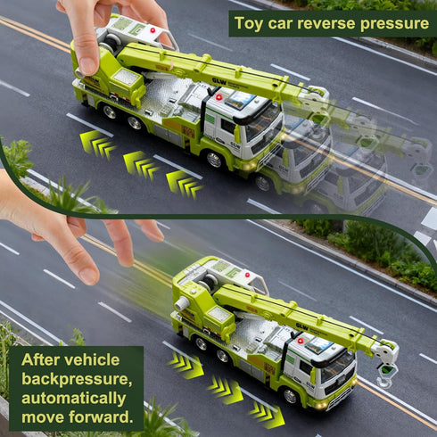 Voicinlili Boys-1:40 3 4 5 6 7 8 Crane Truck Toy for Simulation Model, Educational Construction Toys with Realistic