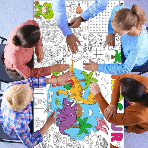Naozinebi Dinosaur Giant Coloring Poster for Large Coloring Tablecloth Big Paper Sheets Page Dino Table Cloth DIY