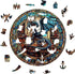 13.4 13.4in 300pcs Wooden Puzzles for Adults - The Dragon's Library Wooden Jigsaw Puzzle, Unique Animal Shaped Wood