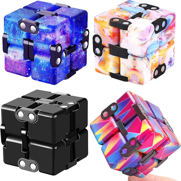 IGINOA 4 Packs Infinity Cube Toy Stress Relieving Game for Kids and Adults,Cute