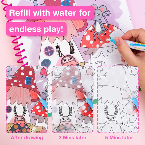 3-5 4 1 Set Avenir Reusable Water Coloring Book for Toddlers Years, Road Trip & Airplane Mess-Free Portable Educational
