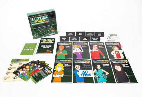 Halftime Hysteria, Football Party-Themed Murder Mystery Dinner Game for 8 Adult Players