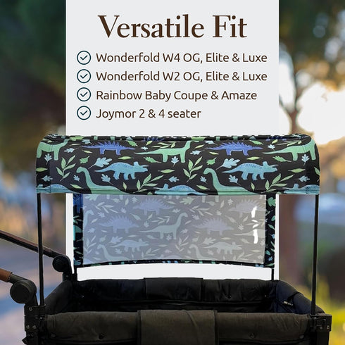 The Blessed Mama Co 2 51x 38x 0.5 Wagon Stroller Canopy Accessories, Adjustable Stroller Cover with Sun Shield, Blue