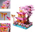 Set 14+ 1810PCS DIY Sakura Tree House Micro Building Blocks for Women Adult, Japanese Cherry Blossom Treehouse Ideal