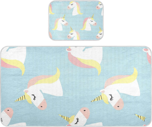 SyXIOP A Cute Cartoon White Unicorns Cooling Baby Crib Mattress 28" x 52"