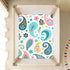 CZXW 52" 28" Cute Paisley and Flowers Crib Sheets Fitted x Natural Cotton Soft & Breathable for Baby Crib Mattress